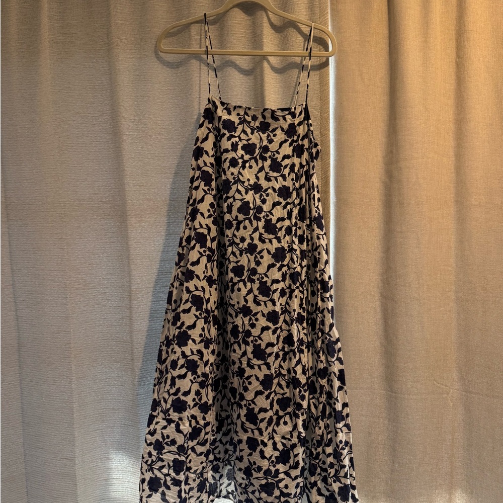 Zara Black and Cream Floral Maxi Dress